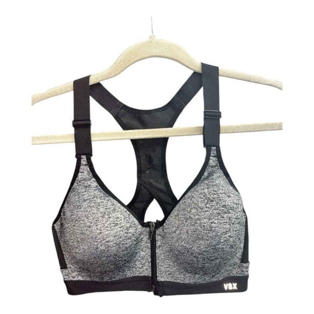 VSX Black and Gray Sports Bra with Racerback Design size 34 C